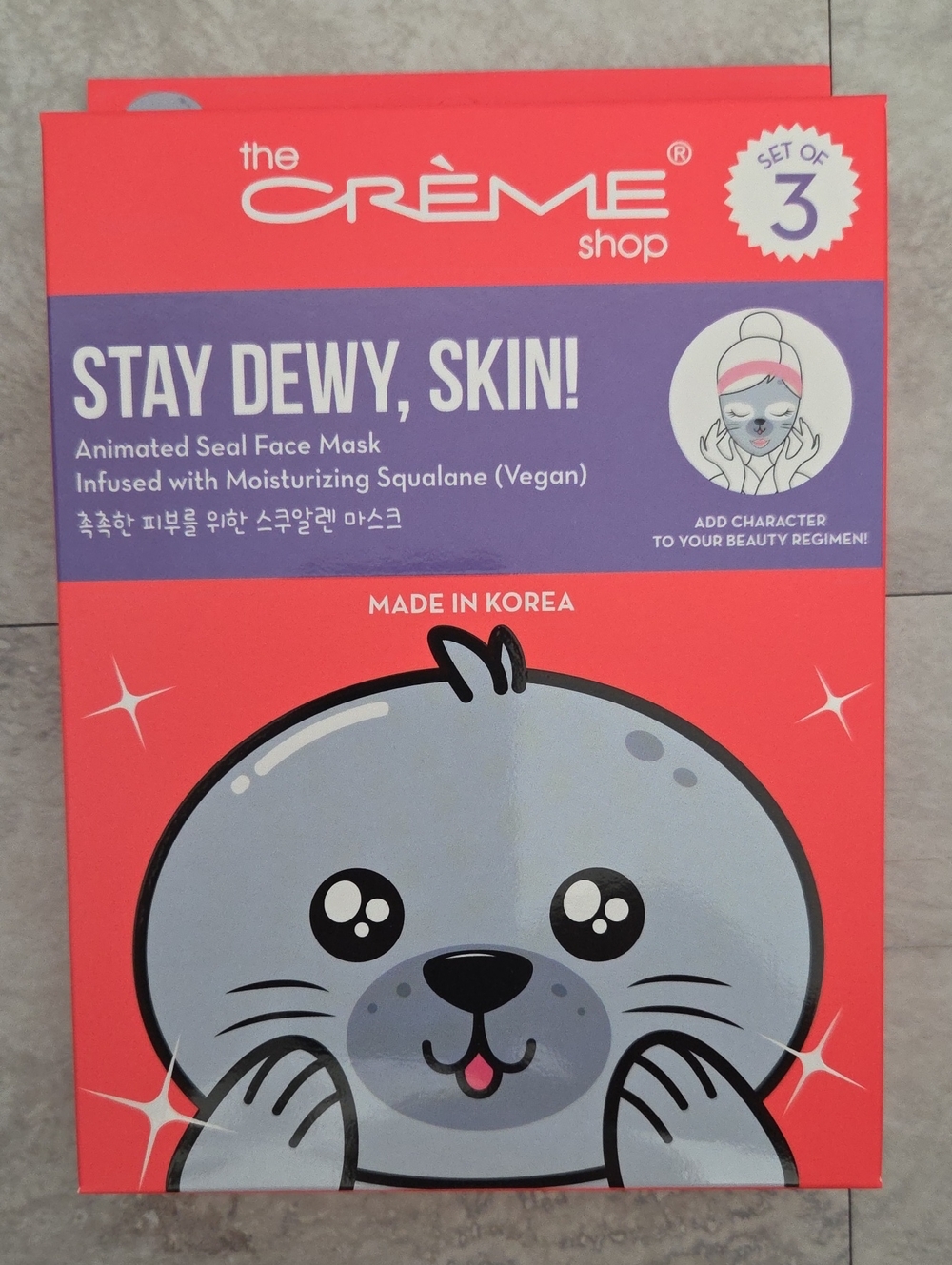 The Creme Shop Stay Dewy, Skin! Animated Seal Face Mask Box Of 3